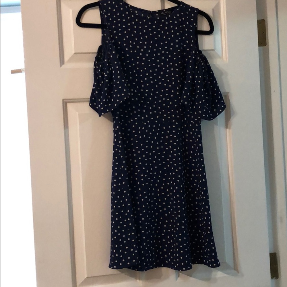 Womens Navy Polka Dot Sundress